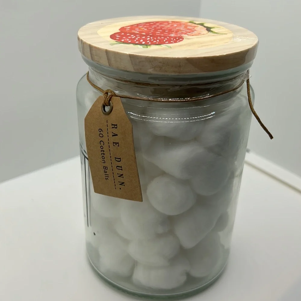 Rae Dunn cotton ball jar
